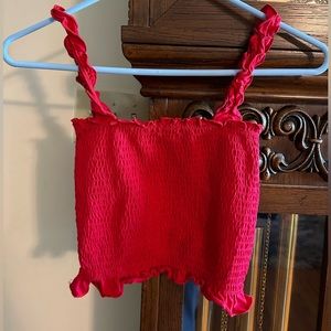 Bozzolo Size Small Red Stretchy Ruffled Tank Top
